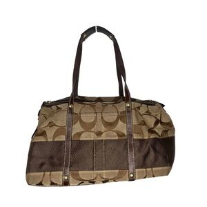 Coach Tan and Brown Signature Tote